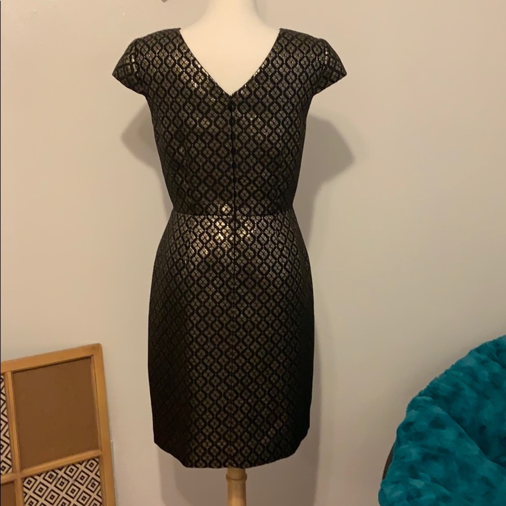 Daniel Cremieux, gold and black dress, size 8 - Picture 4 of 6